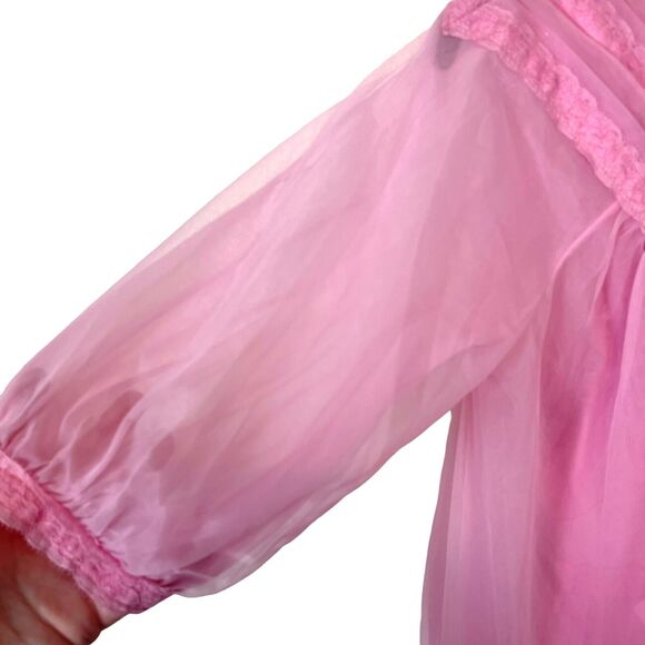 Nighty And Robe Set Vintage 60s Kayser Womens Pink Beautiful Sexy Size 32 S - Picture 6 of 11